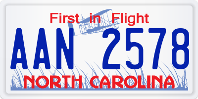 NC license plate AAN2578