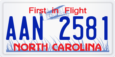 NC license plate AAN2581