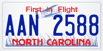 NC license plate AAN2588