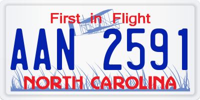 NC license plate AAN2591