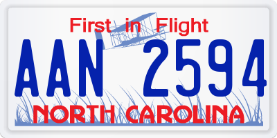 NC license plate AAN2594