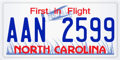 NC license plate AAN2599