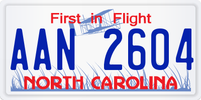 NC license plate AAN2604