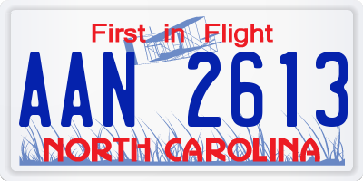 NC license plate AAN2613