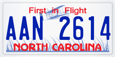 NC license plate AAN2614