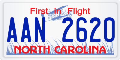 NC license plate AAN2620