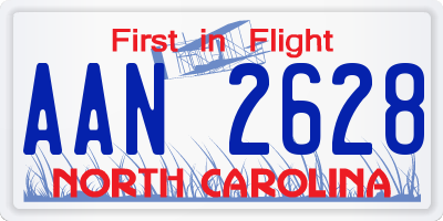 NC license plate AAN2628