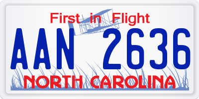 NC license plate AAN2636