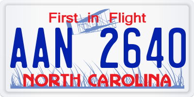 NC license plate AAN2640