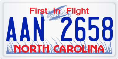 NC license plate AAN2658