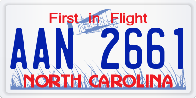 NC license plate AAN2661