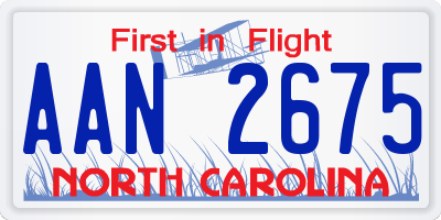 NC license plate AAN2675