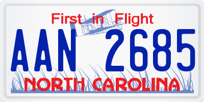 NC license plate AAN2685
