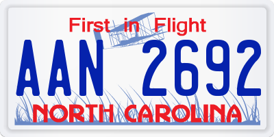 NC license plate AAN2692