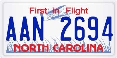 NC license plate AAN2694