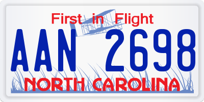 NC license plate AAN2698
