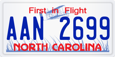 NC license plate AAN2699
