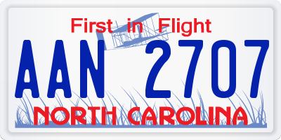 NC license plate AAN2707