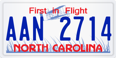 NC license plate AAN2714