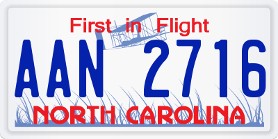 NC license plate AAN2716
