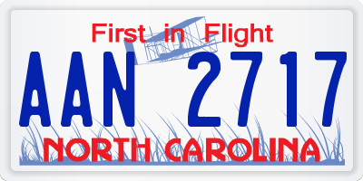 NC license plate AAN2717