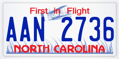 NC license plate AAN2736
