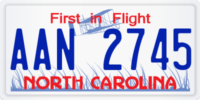 NC license plate AAN2745
