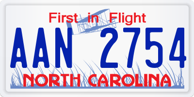 NC license plate AAN2754