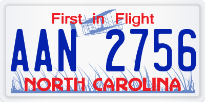 NC license plate AAN2756