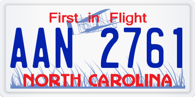 NC license plate AAN2761
