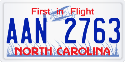 NC license plate AAN2763