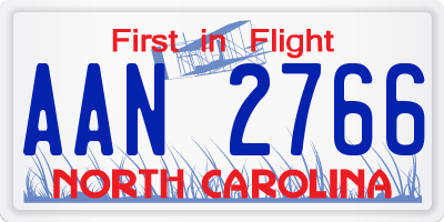 NC license plate AAN2766