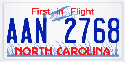 NC license plate AAN2768