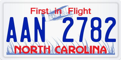 NC license plate AAN2782