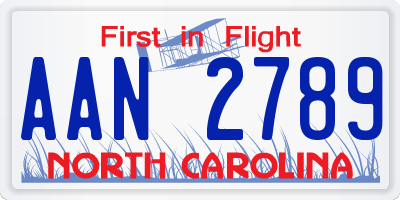 NC license plate AAN2789