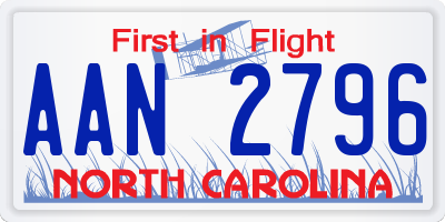 NC license plate AAN2796