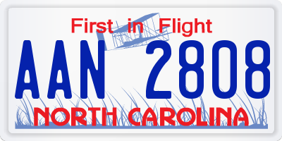 NC license plate AAN2808
