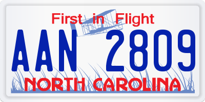 NC license plate AAN2809