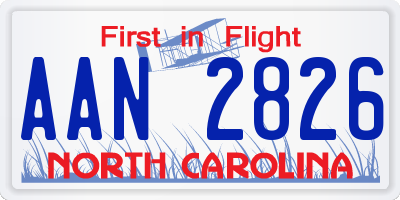 NC license plate AAN2826