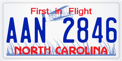 NC license plate AAN2846