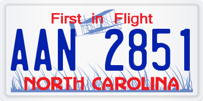 NC license plate AAN2851