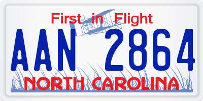 NC license plate AAN2864