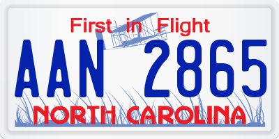 NC license plate AAN2865