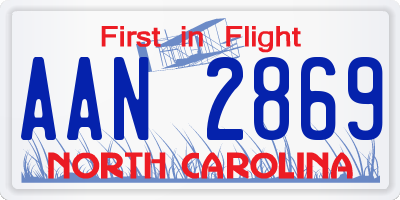 NC license plate AAN2869