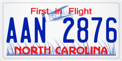 NC license plate AAN2876