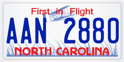 NC license plate AAN2880