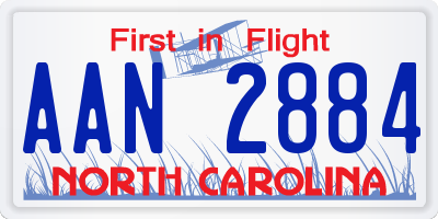 NC license plate AAN2884