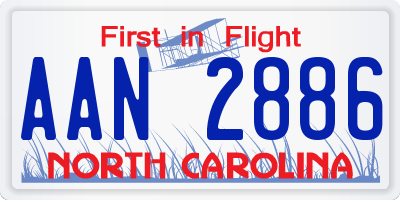 NC license plate AAN2886