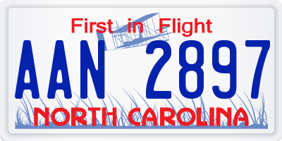 NC license plate AAN2897