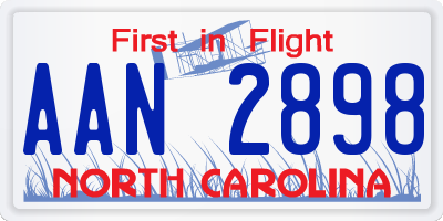 NC license plate AAN2898